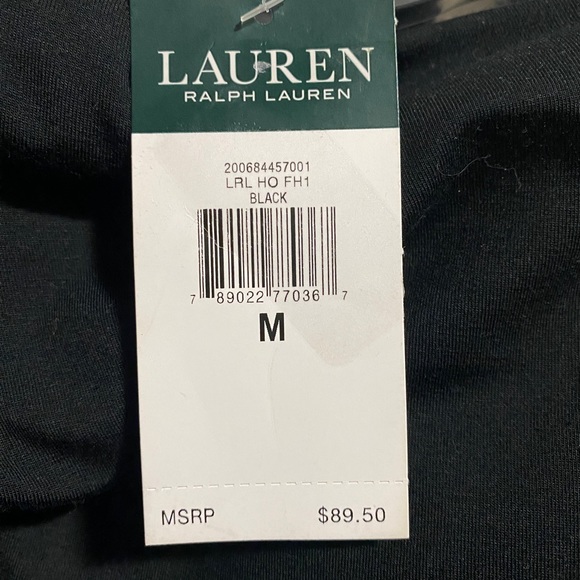 LAUREN RALPH LAUREN Womens Lace Bell Sleeve Blouse Top Medium Black NWT - Picture 4 of 9